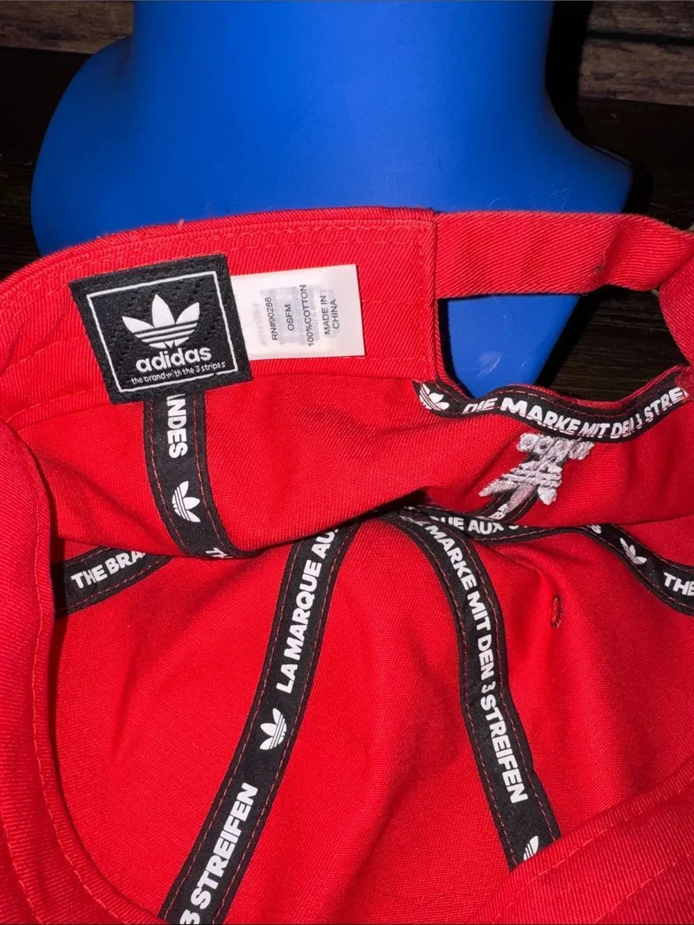 adidas Red Cap with Large White Trefoil Logo